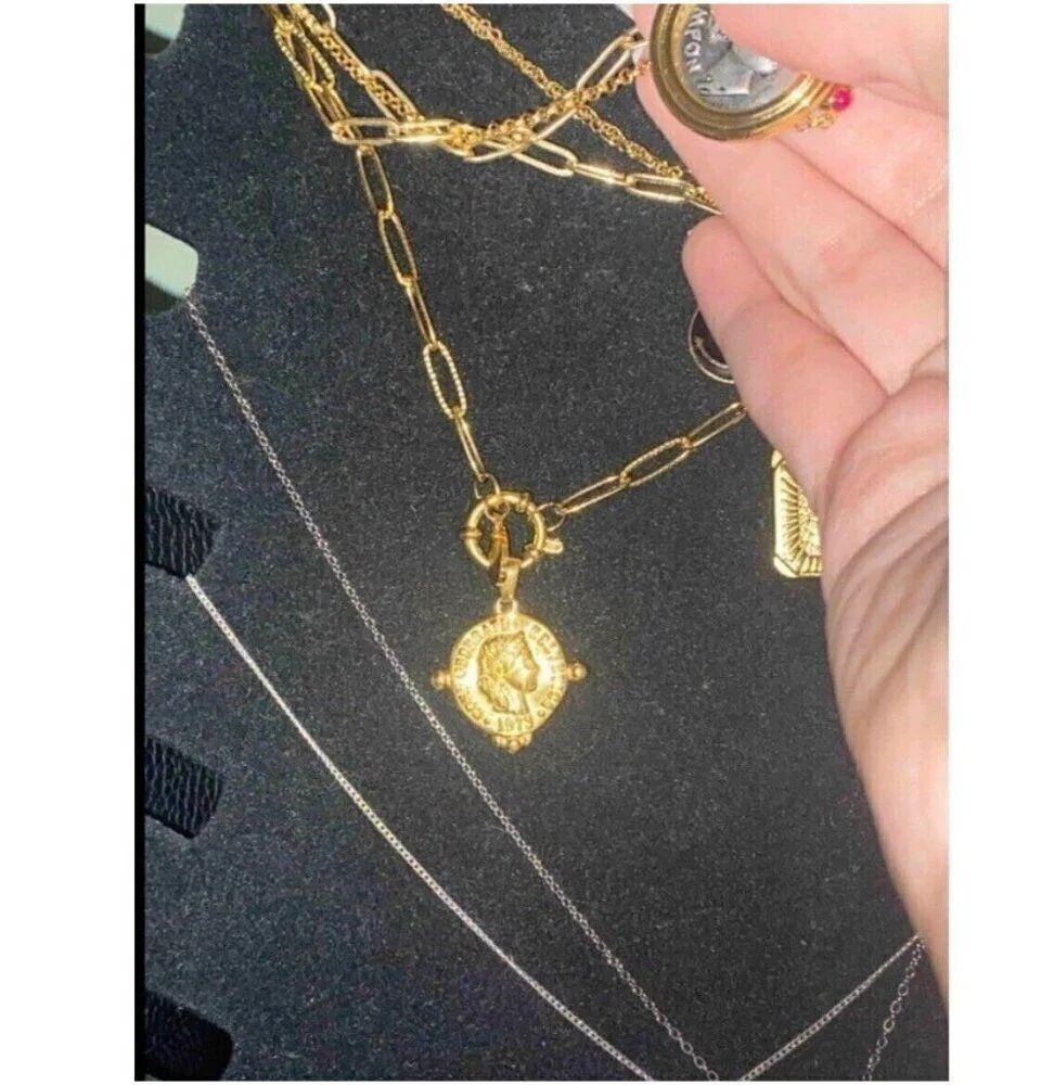 18K Gold Plate Snake Necklace Charm Pendant Holder Stainless Steel jewelry - Image 9