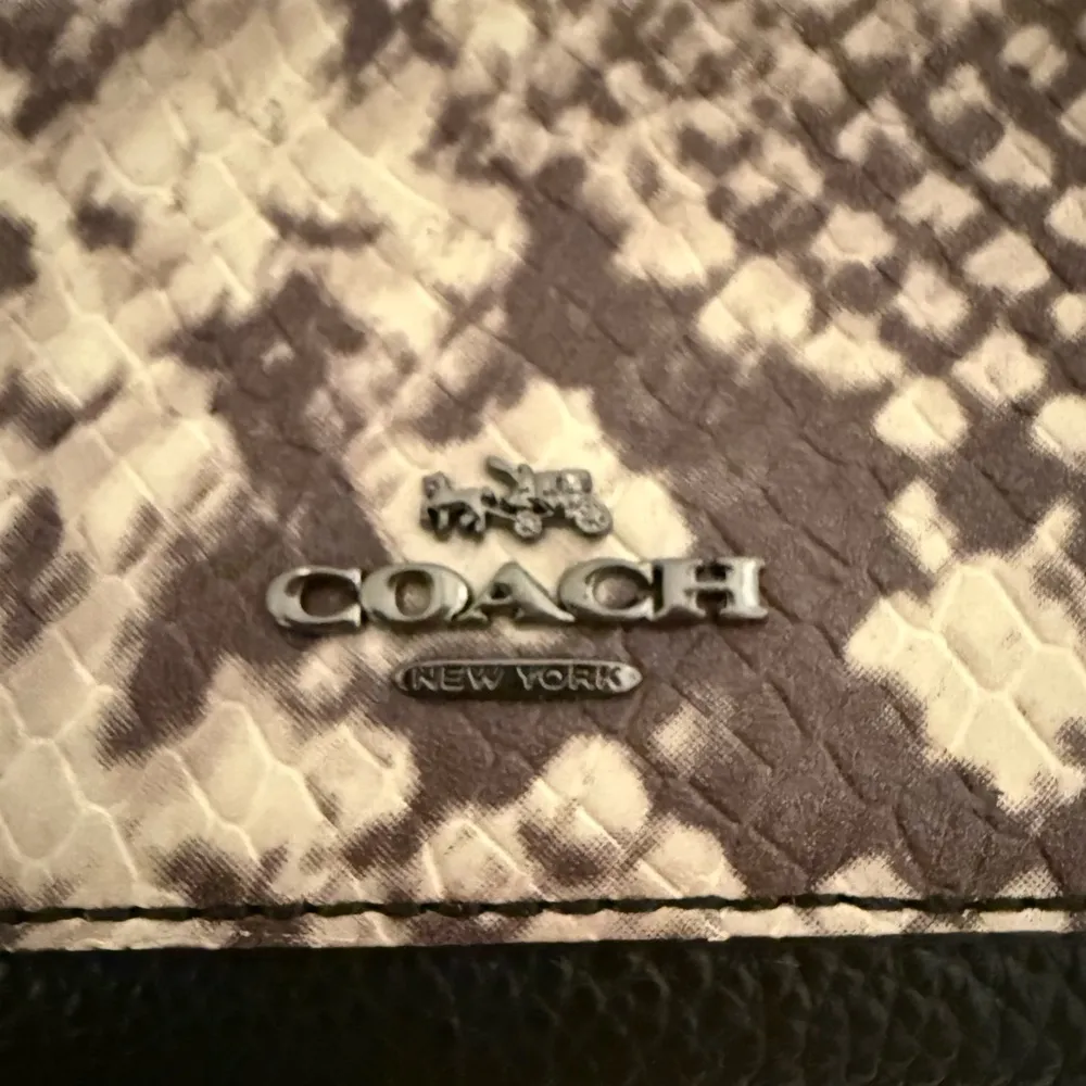 COACH Accordion Zip Black Pebble Leather Snake Embossed Wallet - Image 3