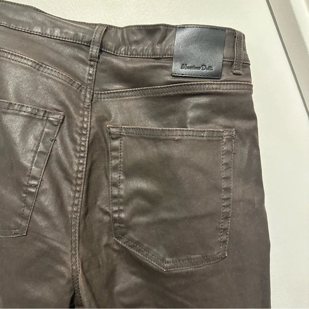 Massimo Dutti women’s high waist straight leg waxed pants size 4 - Image 13