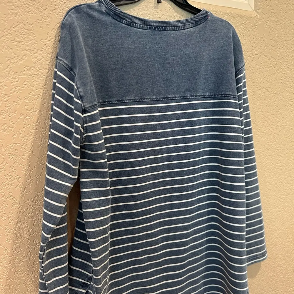 Jane and Delancey Blue and White Striped Long Sleeve Top - Image 5