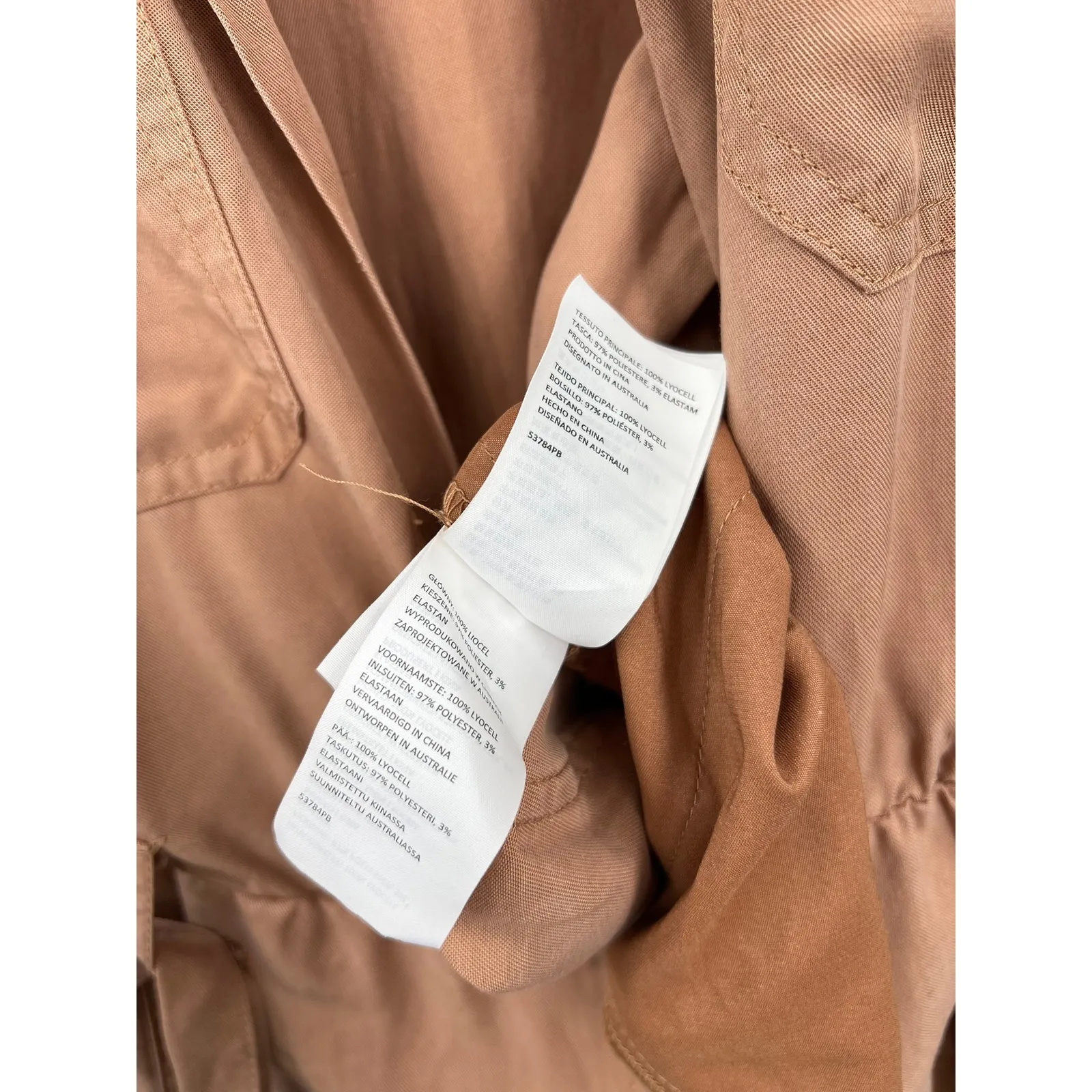 Bardot REVOLVE 26/ S utility boiler suit jumpsuit tie One Piece Outfit Tan - Image 15