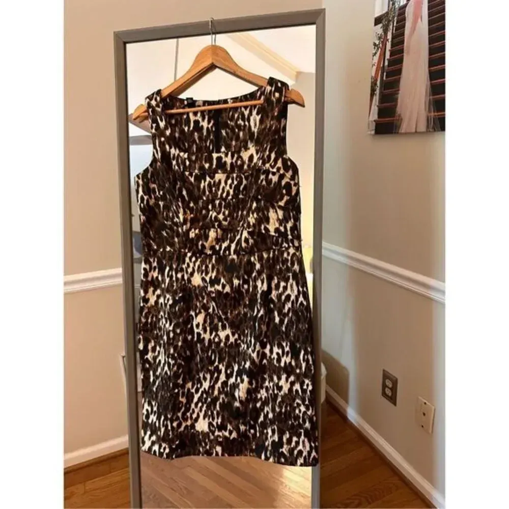 ALYX Leopard Print Sleeveless Sheath Dress‎ / Cocktail Dress Women's Size 14 Brown - Image 2