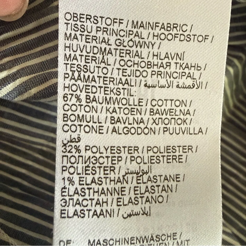 Ulla Popken Coastal Micro Pleated Blue White Striped Button Up Tunic Shirt 24/26 Size undefined - Image 9