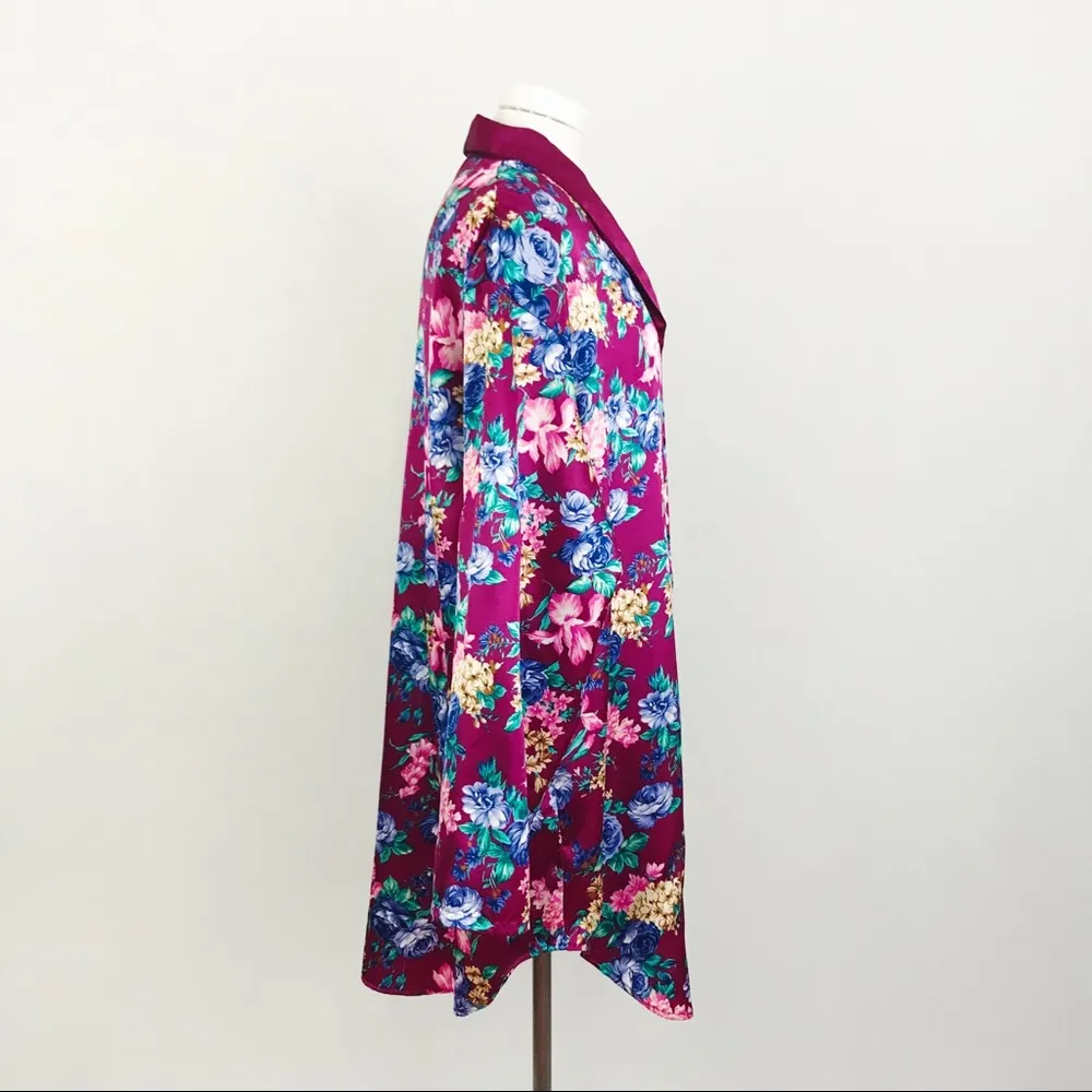 Vintage Botanical Satin Nightgown | Size L Red Size L - Image 7