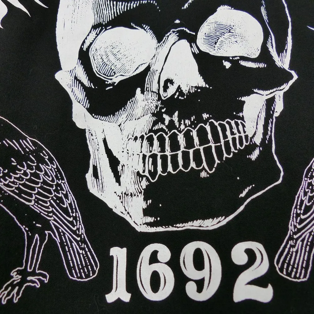 Hot Topic Skull Salem Oversized Button Shirt Womens S Black Goth Witch Moon - Image 11