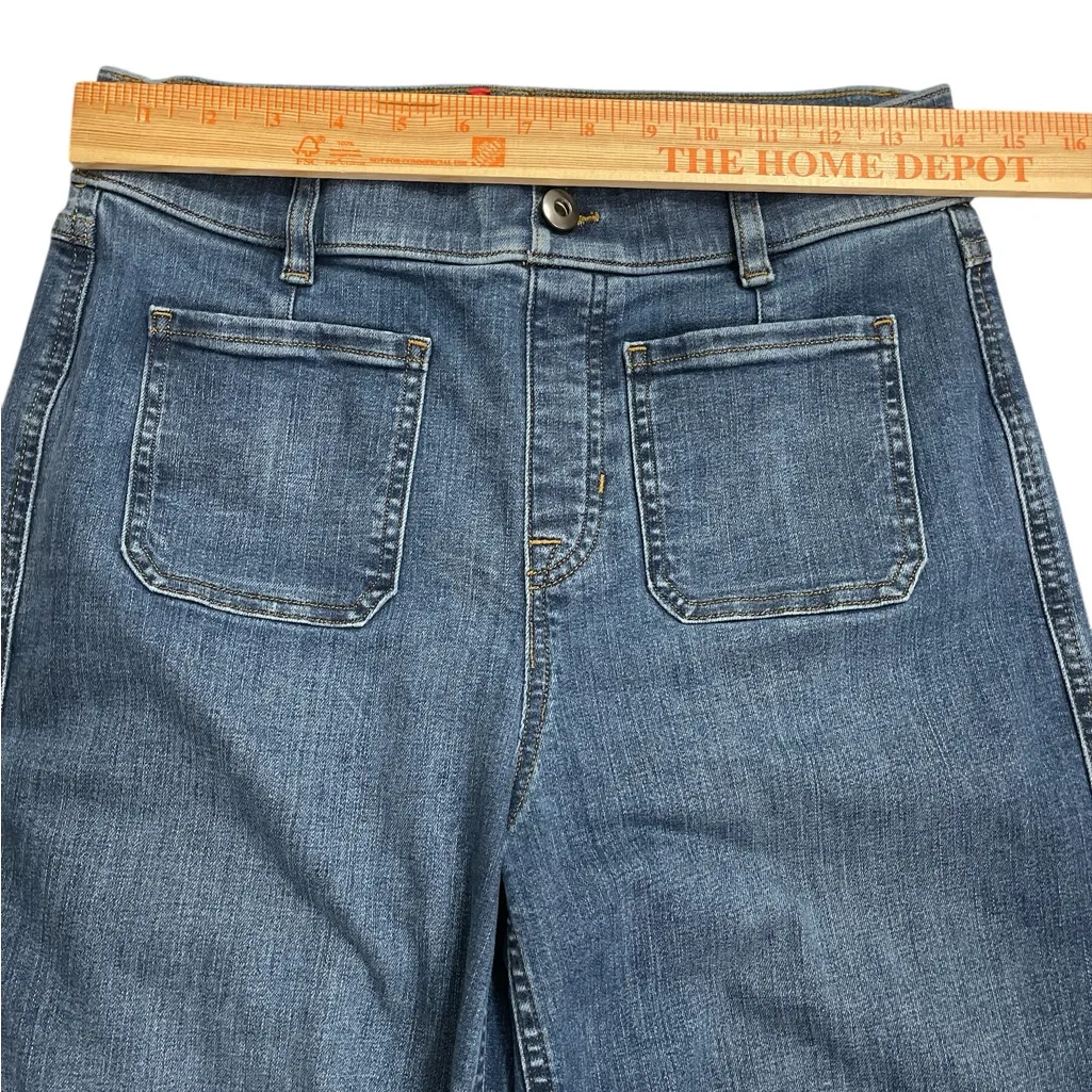 SPANX Classic Blue Wide Leg Cropped Stretch pull on jeans - Image 5
