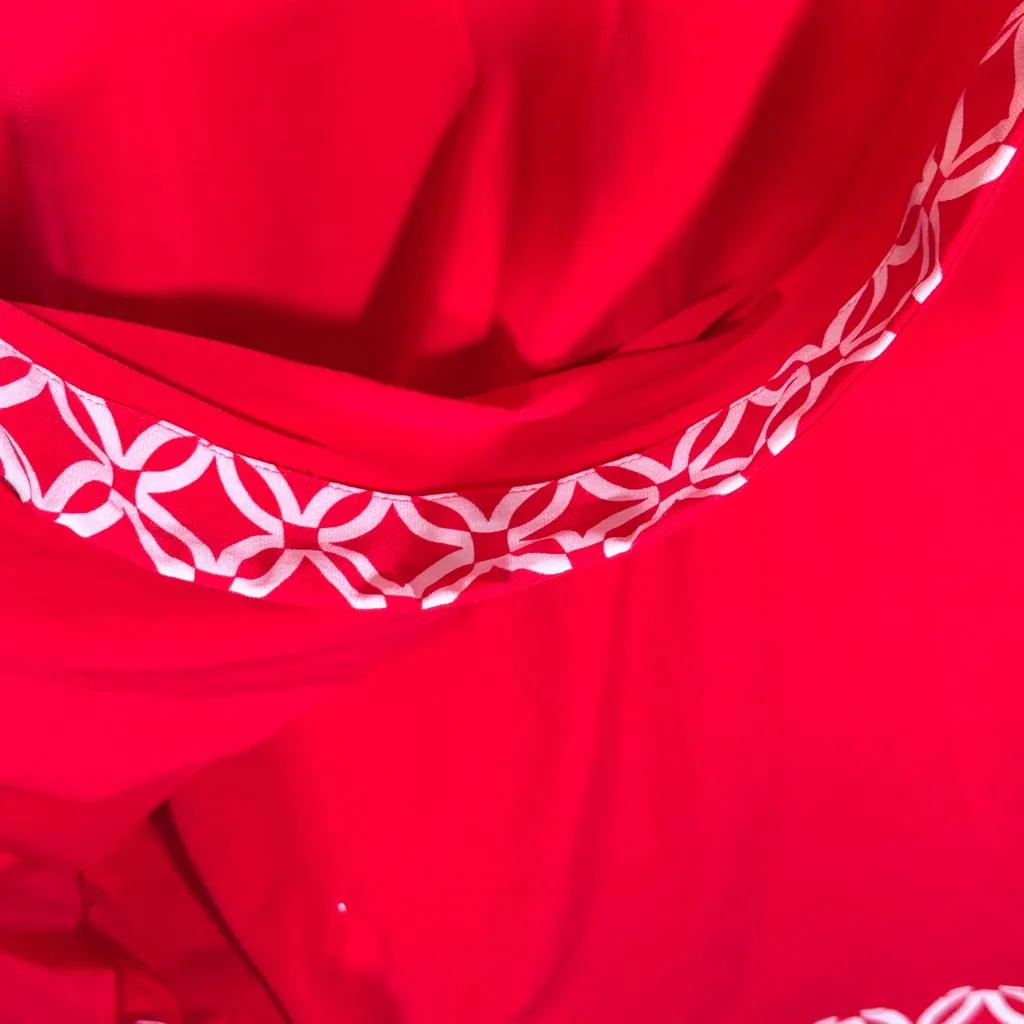 Michael Kors Red Faux Wrap Mini Dress Womens L Corpcore Classic Preppy Career - Image 8