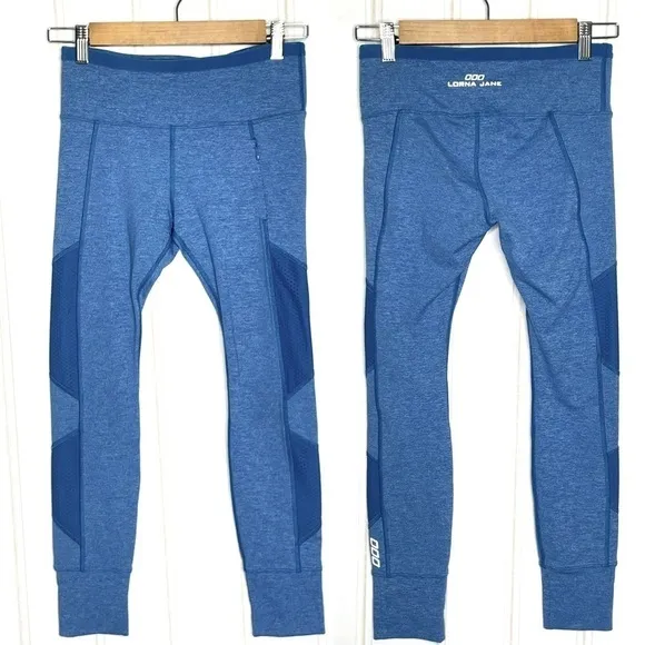 Lorna Jane Cropped Blue Leggings 400 - Image 2
