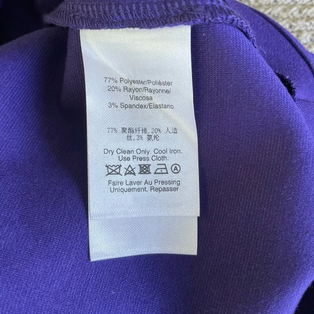 DKNY Cobalt Blue Purple Ponte Bodycon Sleeveless Crewneck Dress Size 6 NWT - Image 5