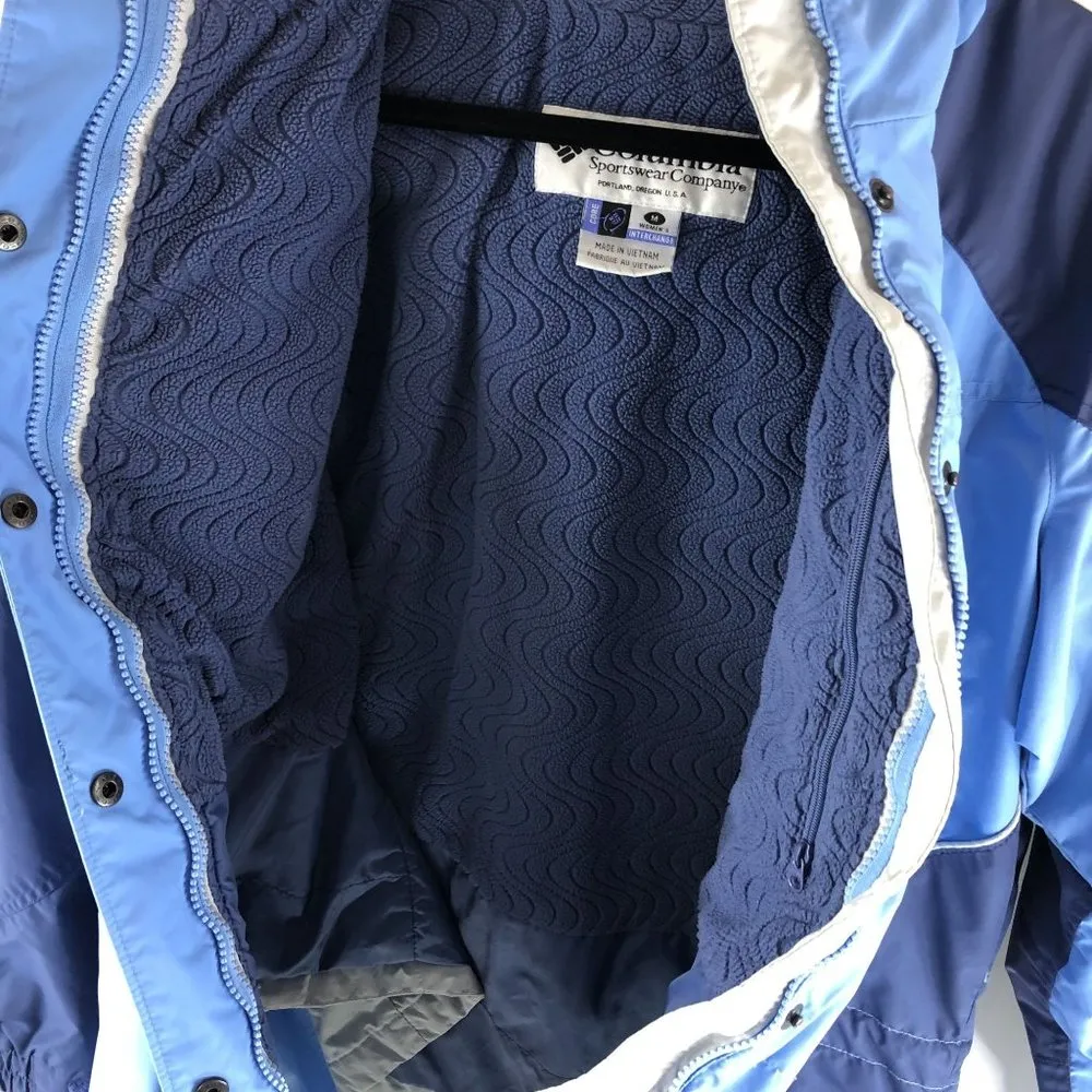 Columbia Womens Interchange Jacket Fleece Liner Zip Out Colorblock Blue M - Image 3