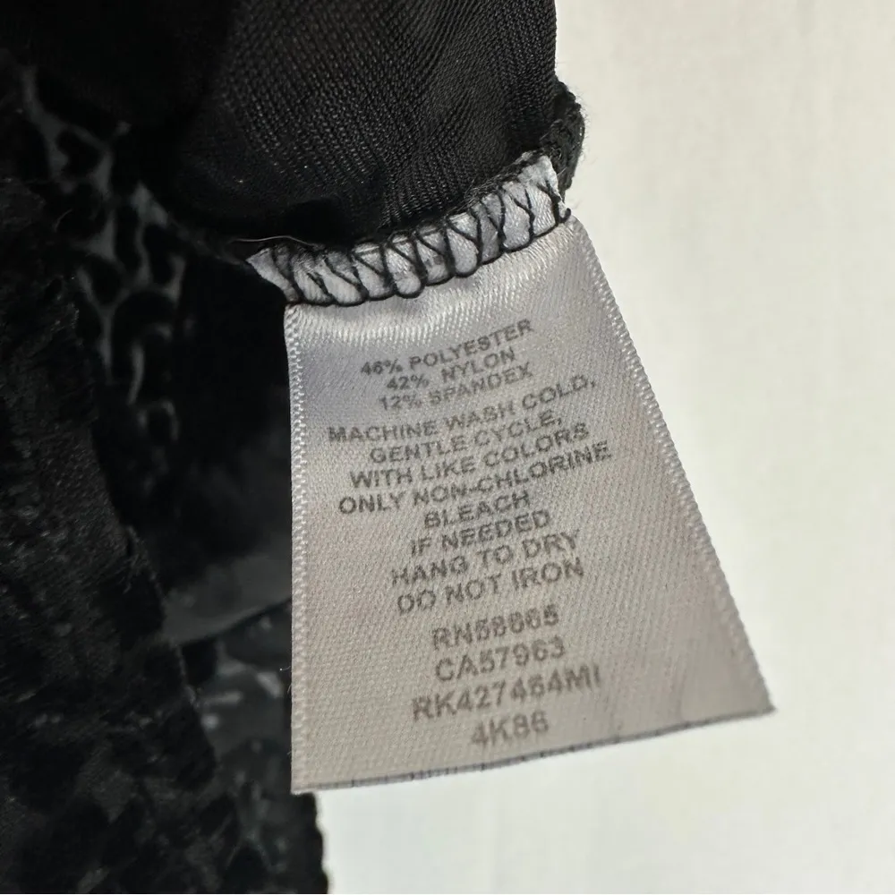 Free Press Leopard Print Bodysuit Womans Size Large Black - Image 6