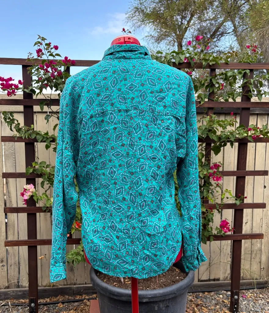 Vintage Blouse Geometric Print - Image 2