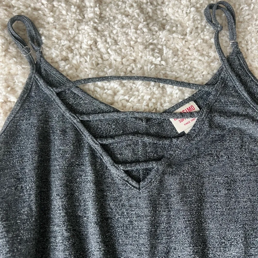 Mossimo Supply Co. Gray One Piece Romper with Elastic Waistband Size M - Image 2