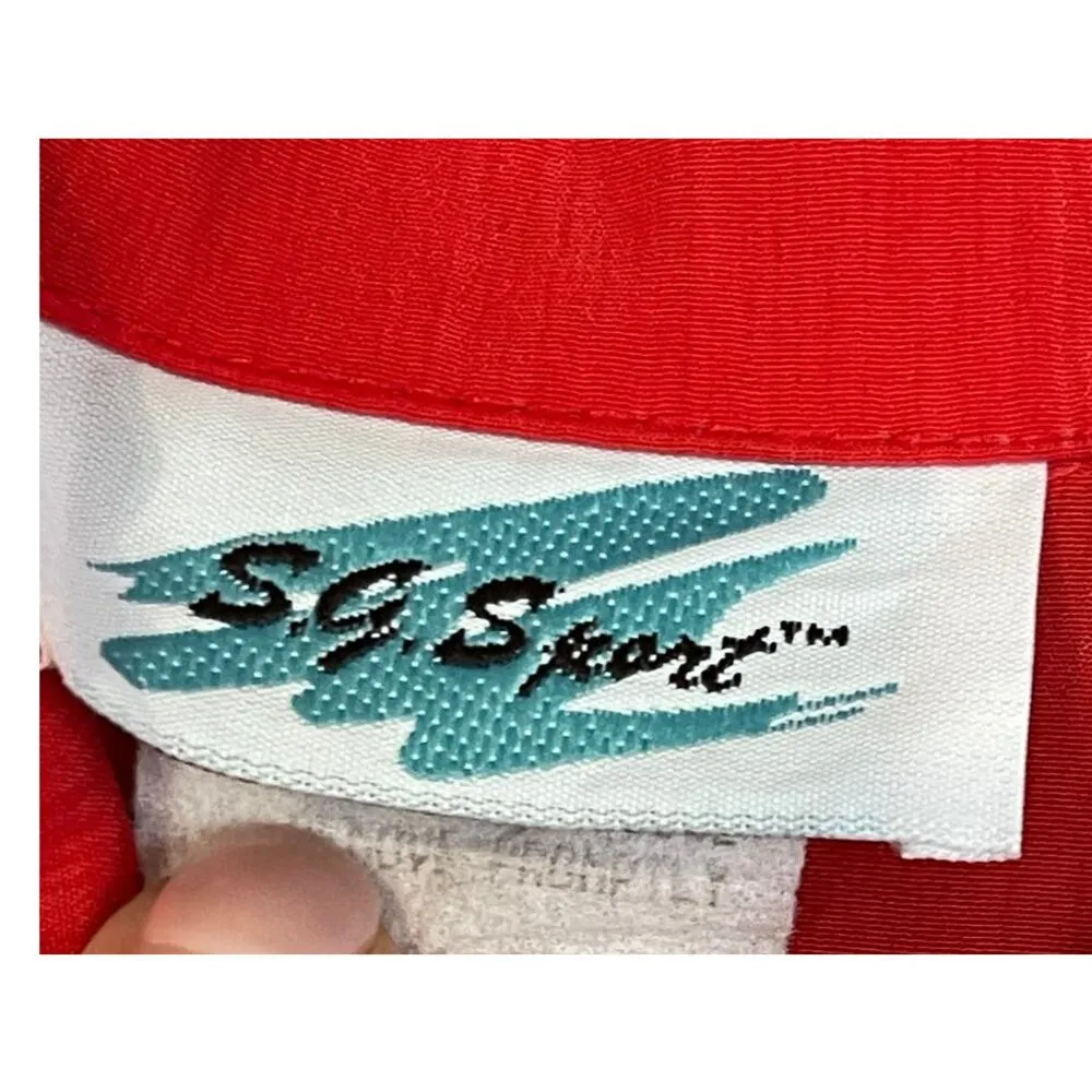 Vtg S.G. Sport Susan Graver Size Large Red Orange Long Sleeve Button Front Shirt - Image 4