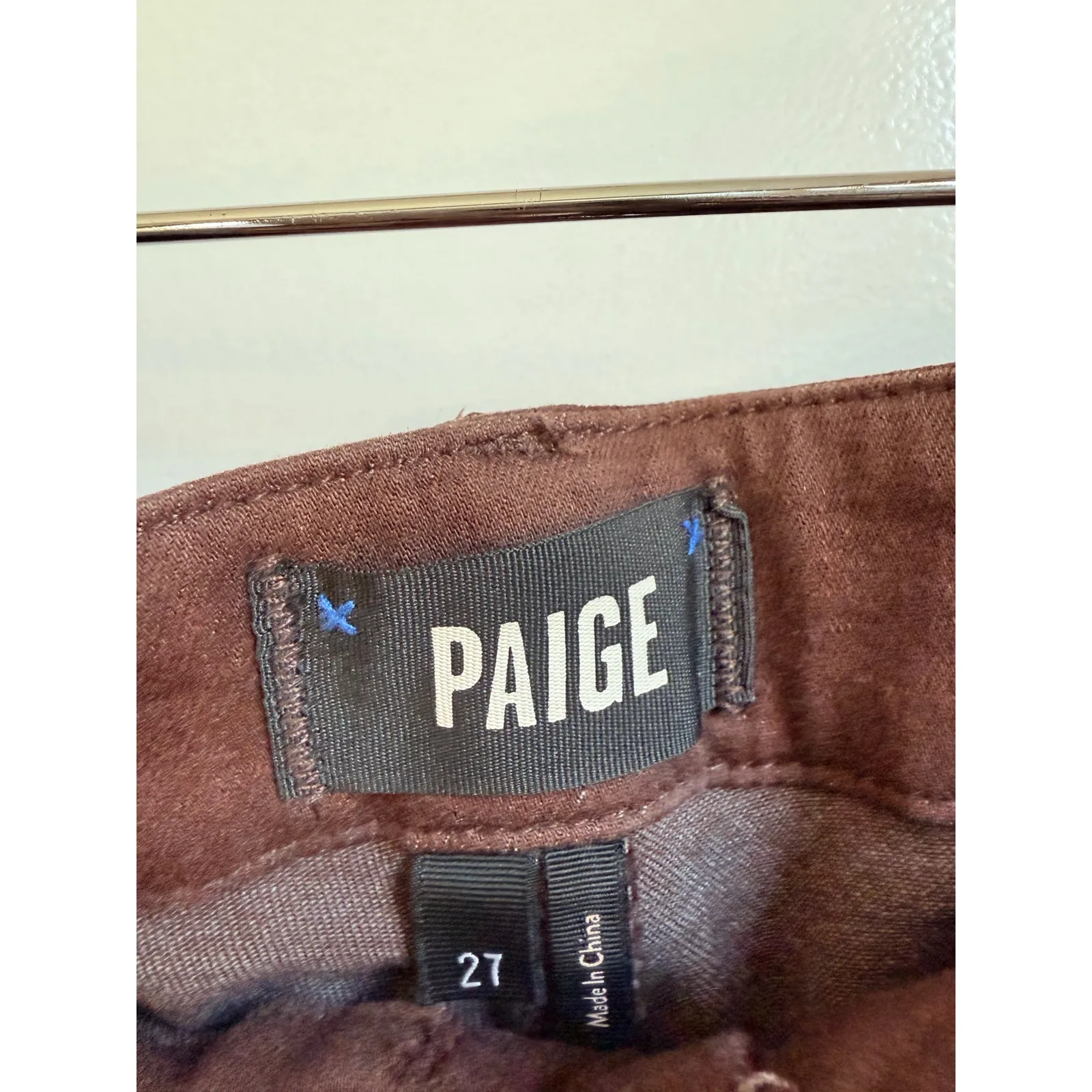 Paige  Mayslie Transcend Denim Weekender‎ Jogger 27" Chicory Coffee Luxe Coating - Image 8