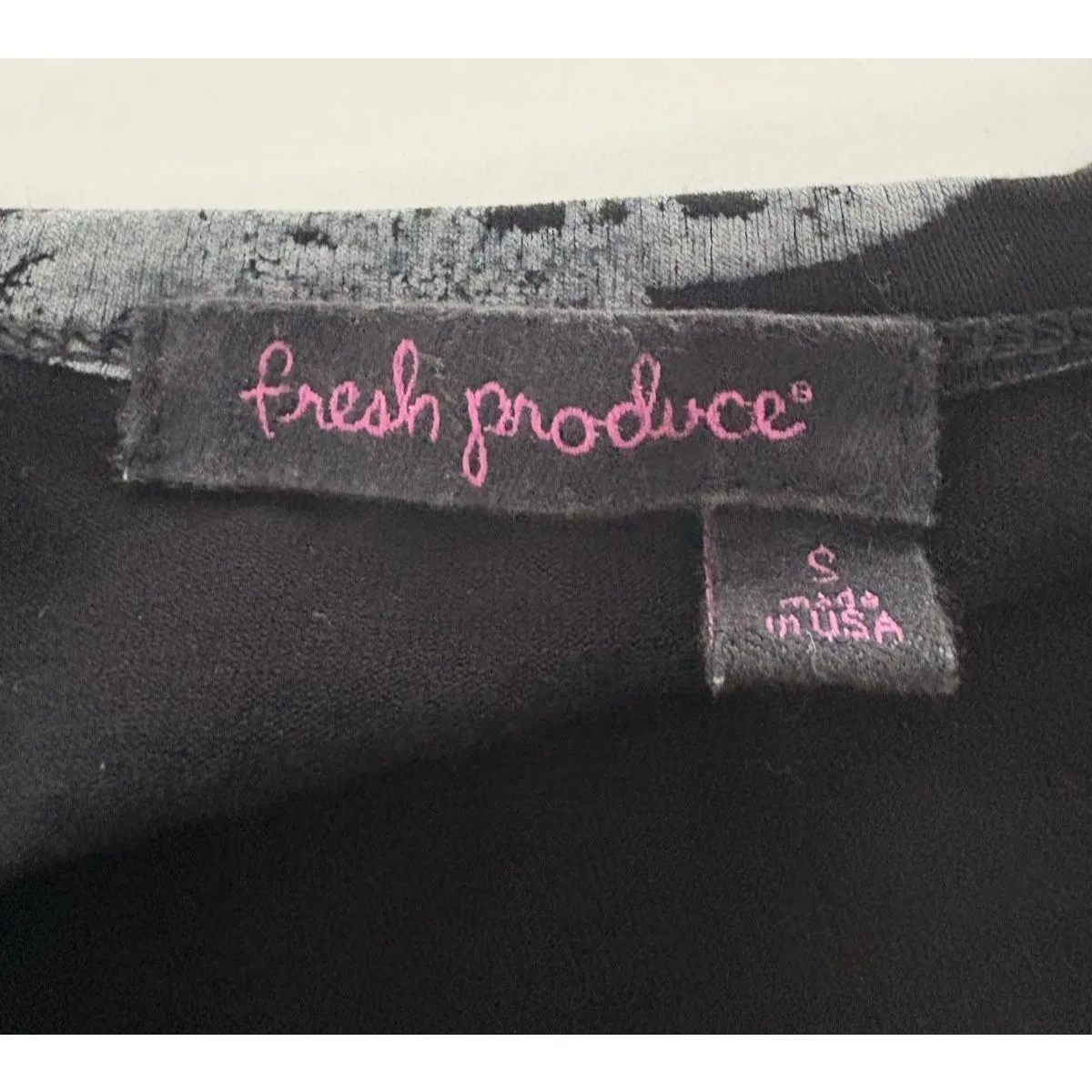 Fresh Produce Babydoll Top Size Small Black White Paisley Y2K Whimsigoth - Image 5