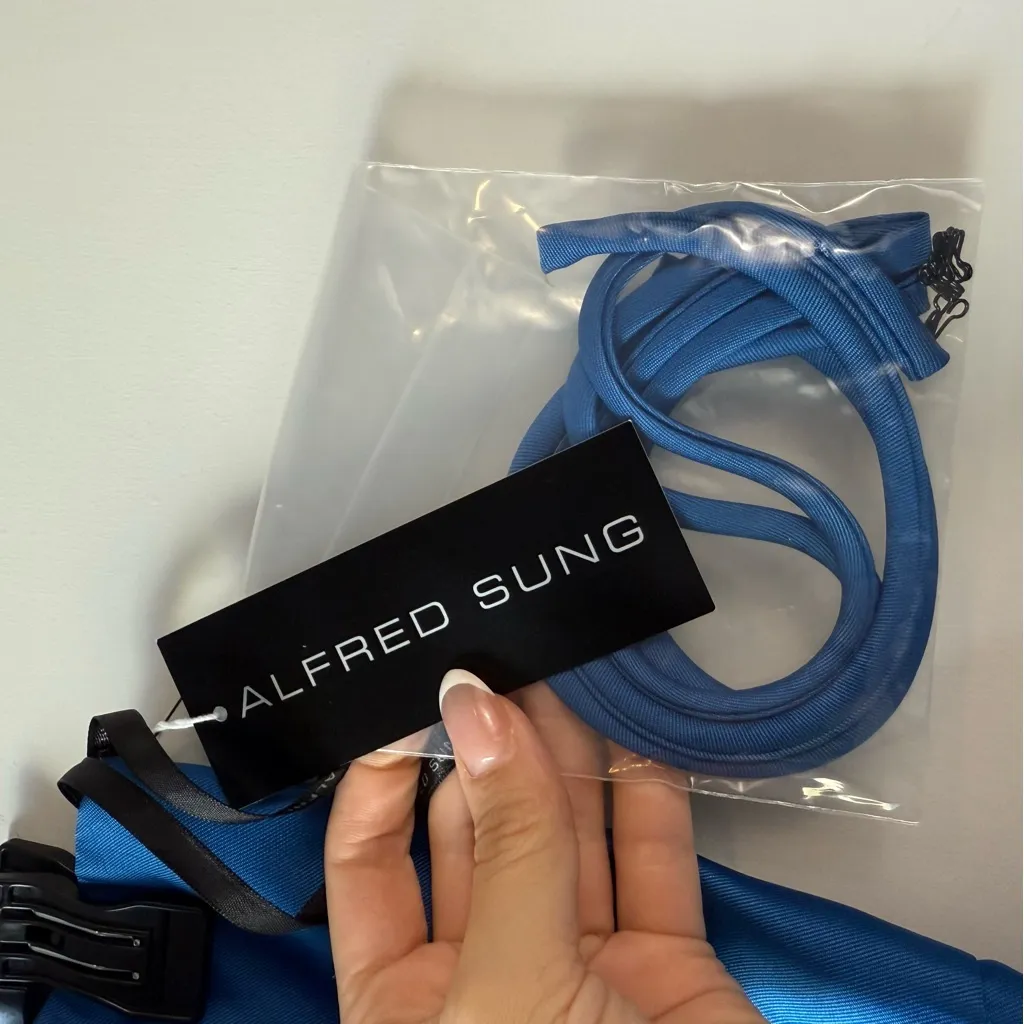 Alfred Sung D832 Strapless‎ Satin Twill Gown Classic Blue 8 - Image 5