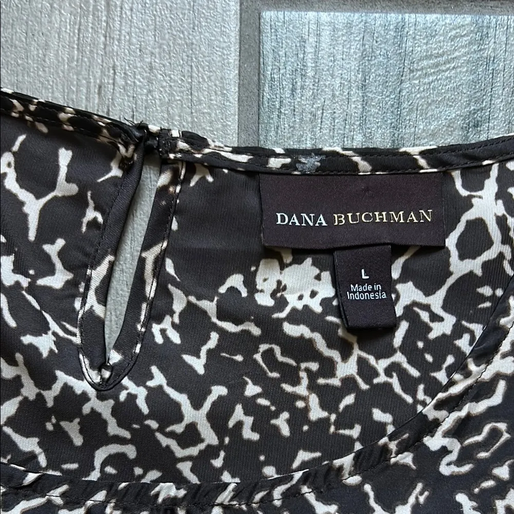 Dana Buchman Purple and Brown Ruched Sleeveless Blouse - Image 2