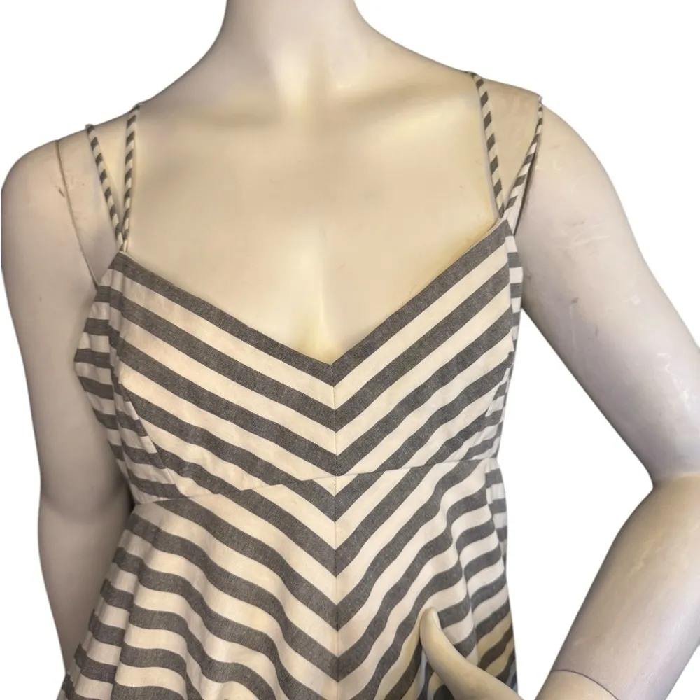 Milly Mitered Trapeze Dress White/Blue Striped Dress Size 8. - Image 8