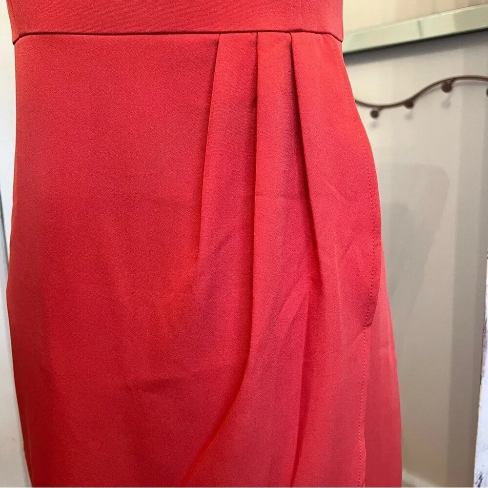JJ's House 244576 Red Charmeuse Bridesmaid Dress V-Neck Wrap Midi Cocktail S - Image 8
