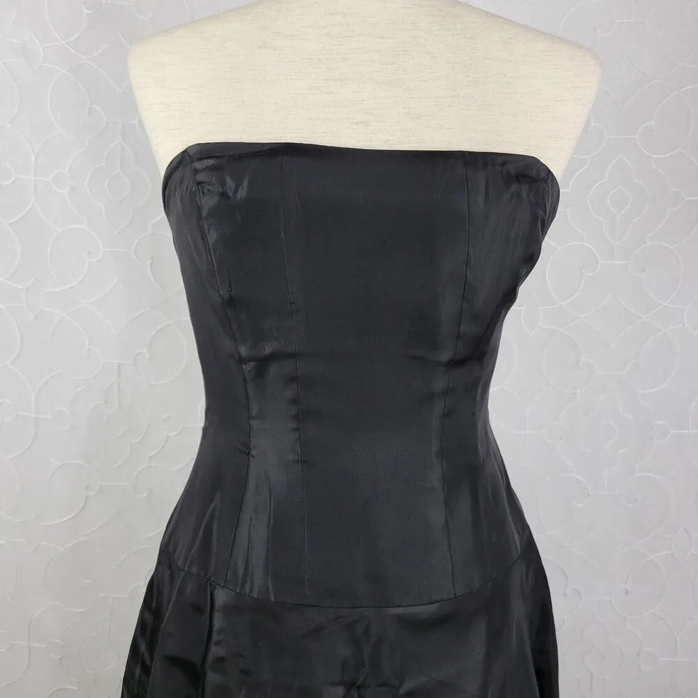 Bill Levkoff Womens Strapless Dress 4 Black A line LBD Bridesmaid Formal - Image 9