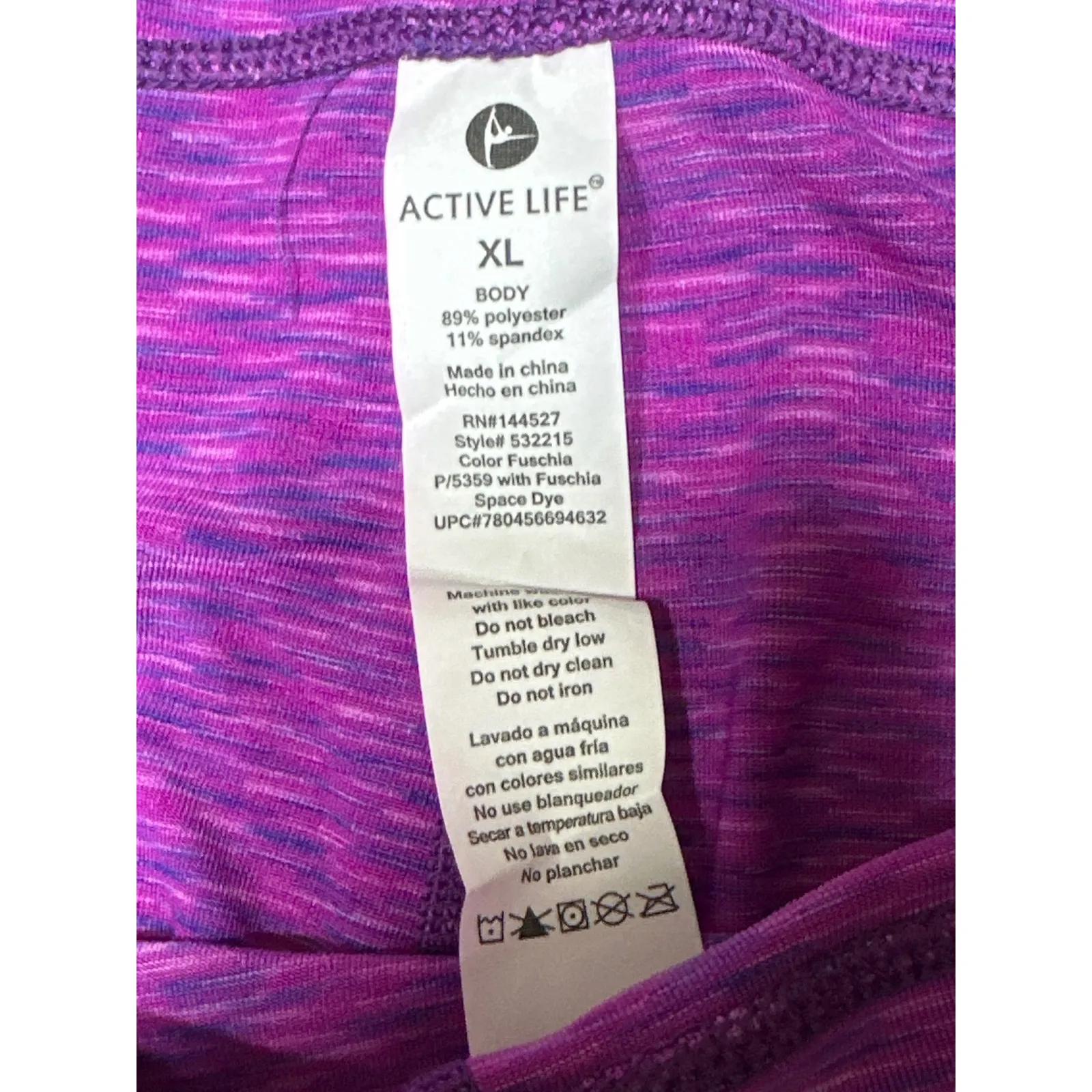 Active Life Womens XL Fuschia SD Reversible Capri Leggings Activewear - Image 7