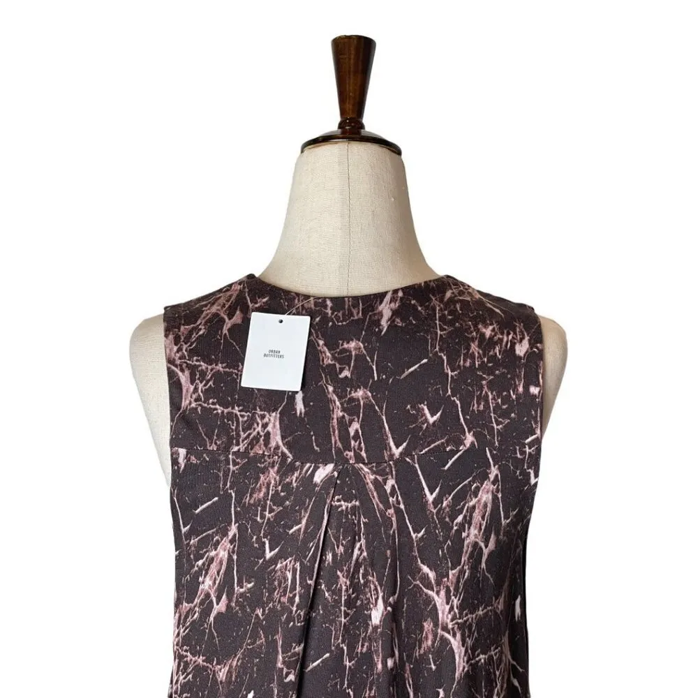 Silence + Noise Purple And Pink Jersey Marbled‎ Print Swing Tunic Dress Size S - Image 6