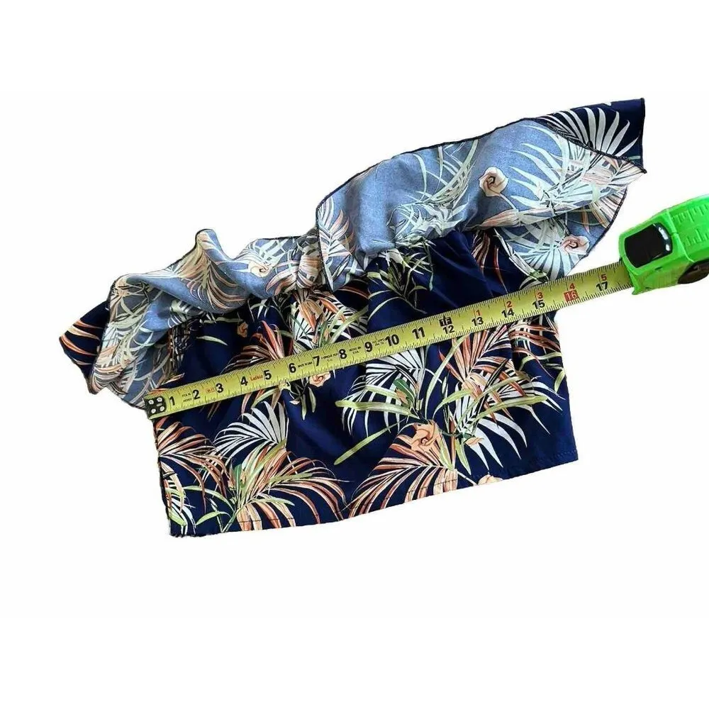 SHEIN Curvy  Off Shoulder Crop Top and Shorts 2 Piece Navy Floral Set Sexy Sz L - Image 10