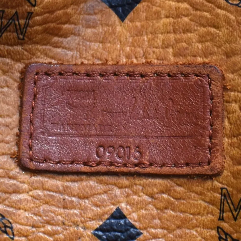 MCM Cognac Vicetos Heritage Top Zipper Closure Shoulder Bag Authentic EUC - Image 8