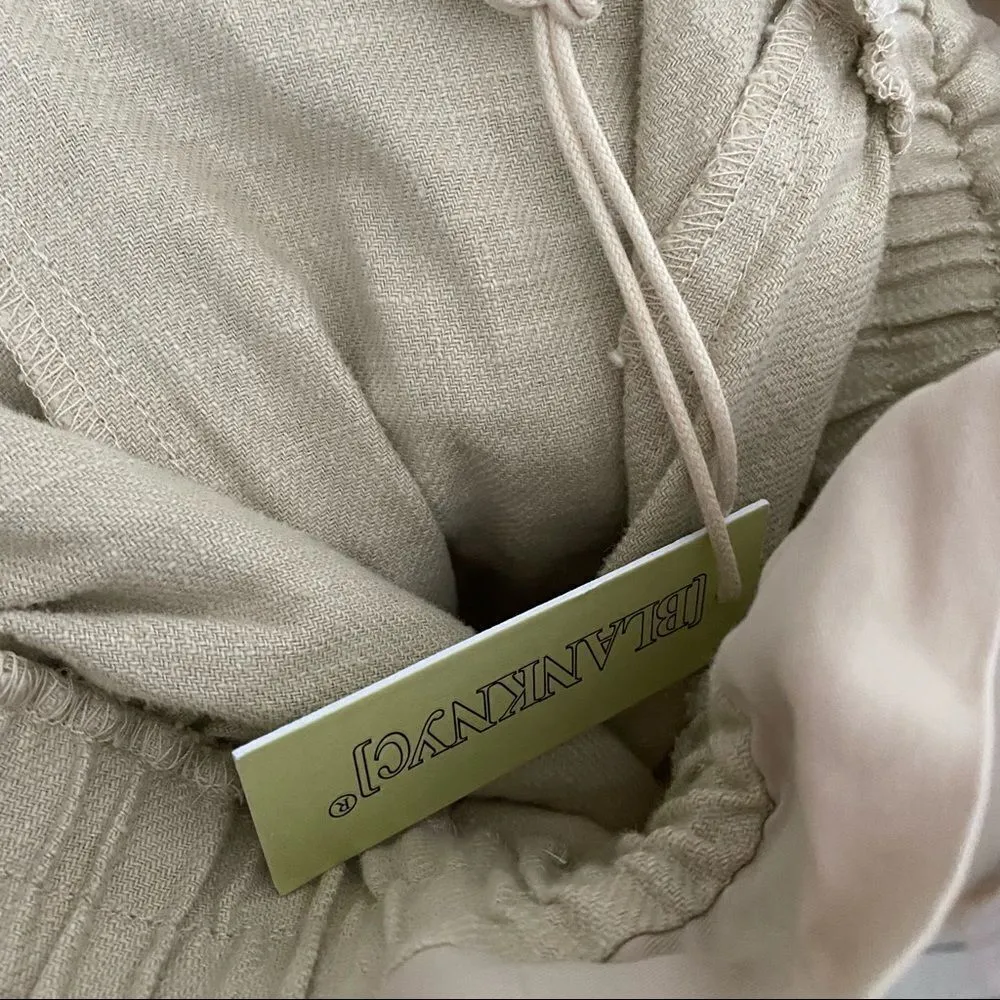 Blank NYC Pants Away From Here Cream Linen Paperbag Joggers Casual Leisure Trend - Image 8