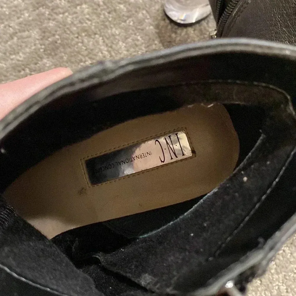 INC 37 International Concepts Black Heeled Ankle Boot Booties - Image 4