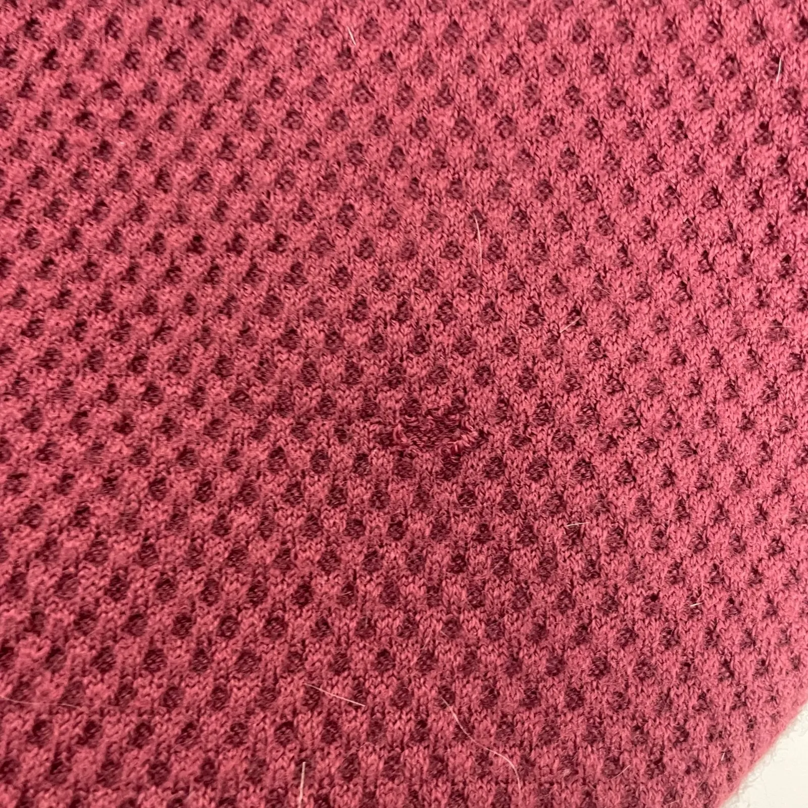 Athleta Woman's Sz‎ M Brick Red Waffle Knit Honeycomb Merino Wool Blend Sweater - Image 4