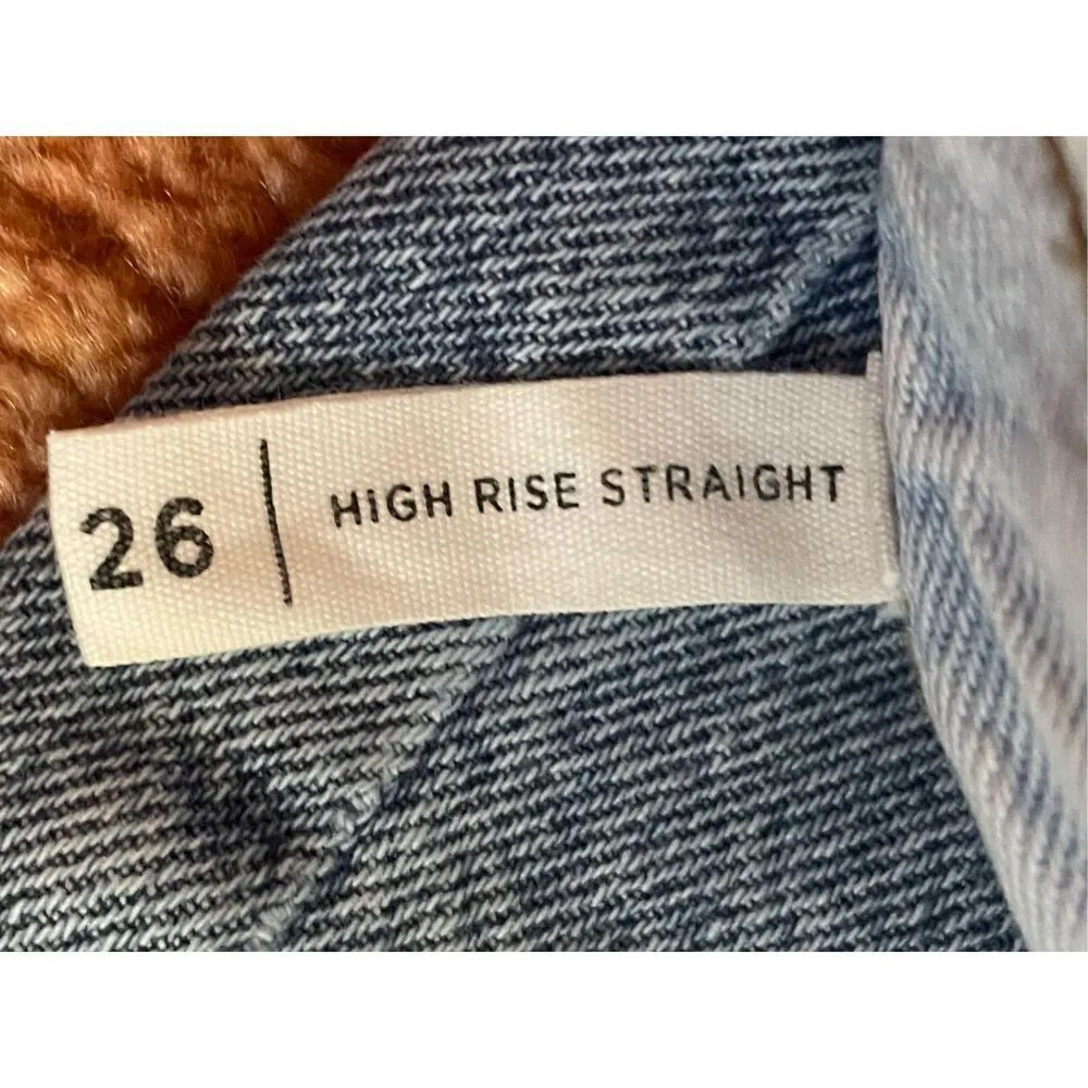 Pacsun Women's Mom Jeans Two Tone Cut and Sew Frayed High Rise Tapered Size 26 - Image 4