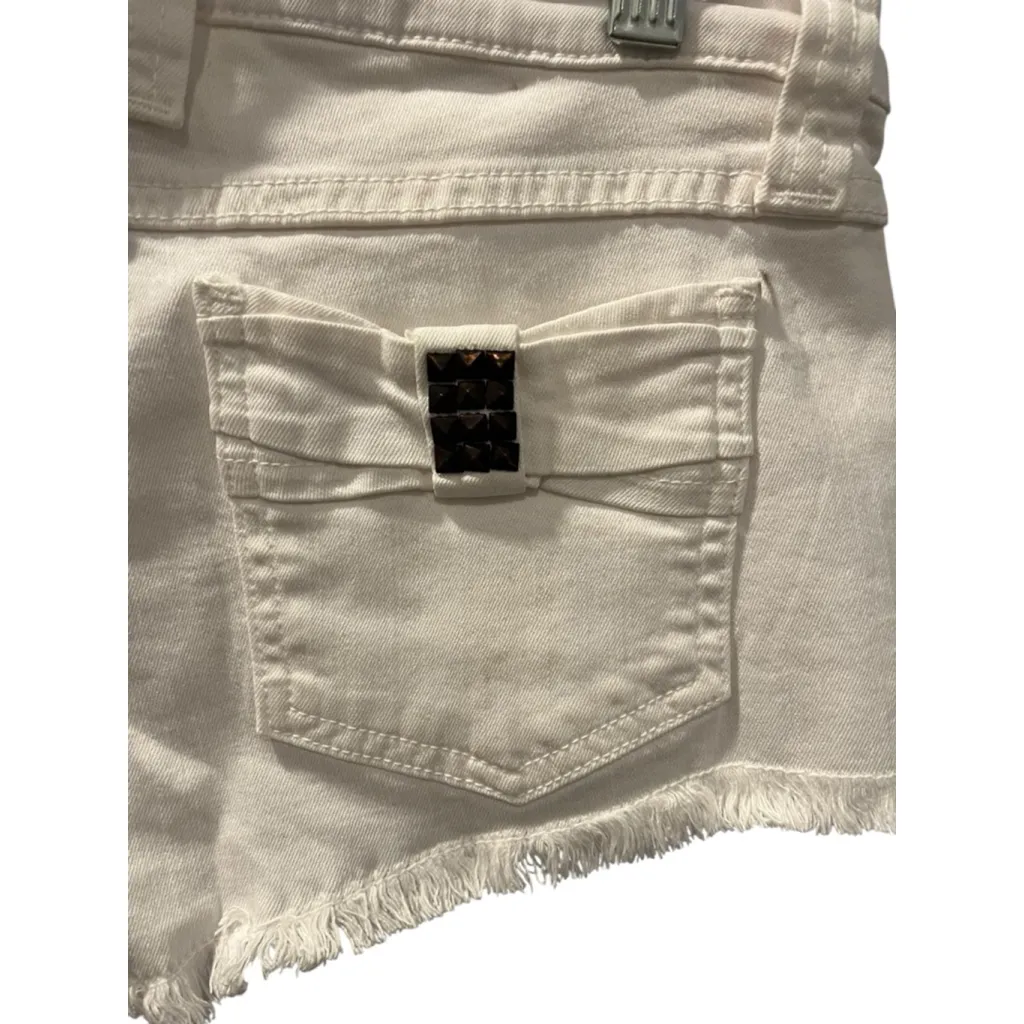 Franky B. NWT White Low Rise Cut Off Denim Jean Shorts Size 26 Casual Cotton - Image 6
