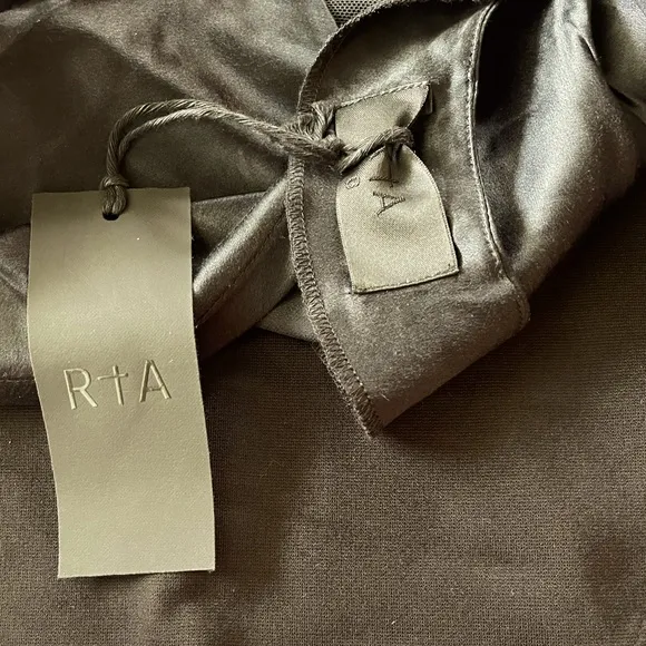 R+A Livia‎ Silk Bodysuit NWT SIZE 0 Black - Image 9