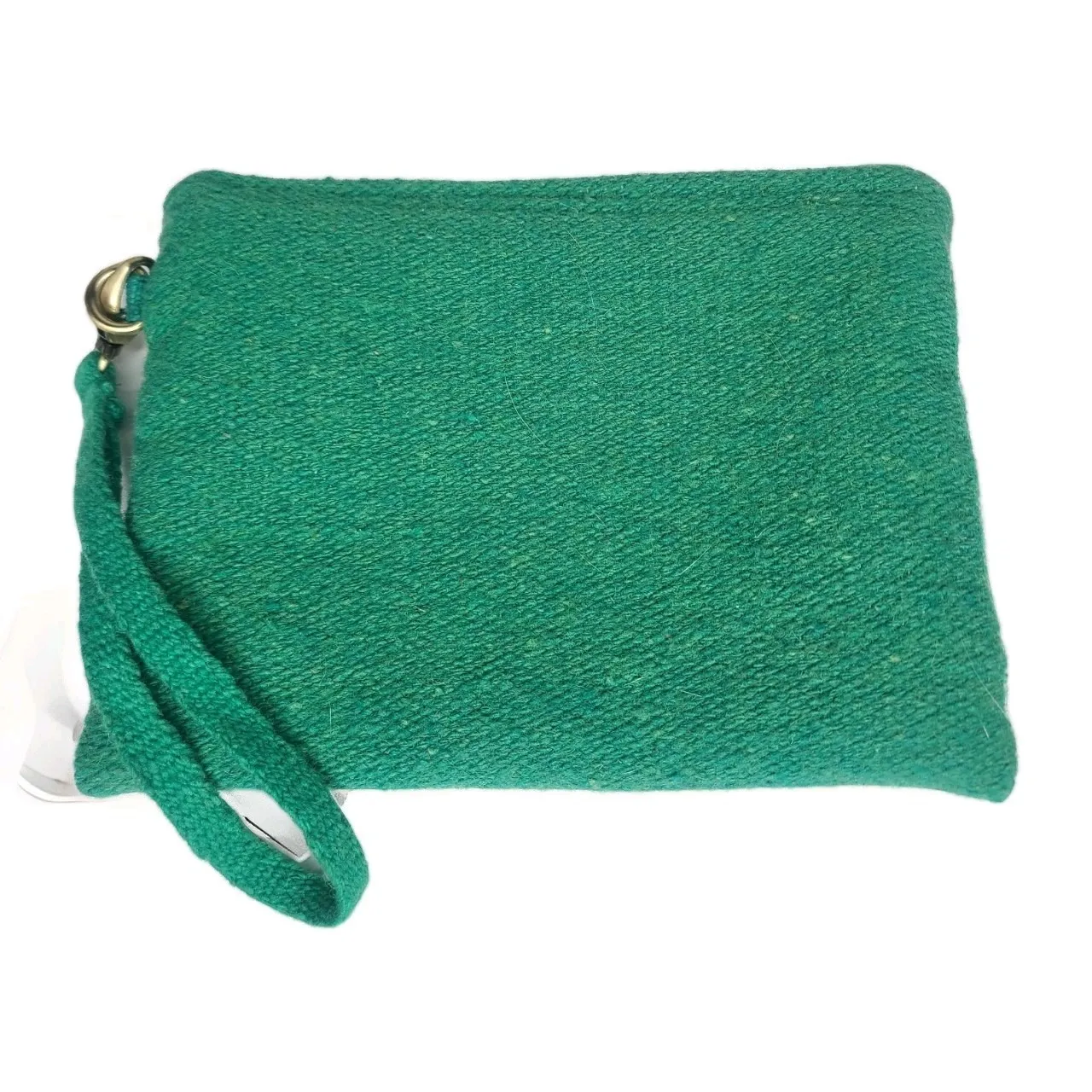 Jenny Krauss Embroidered Monogrammed Cursive D‎ Zippered Pouch Green - Image 3