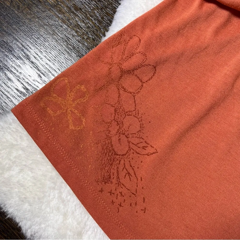 North Face Orange Floral Long Sleeve T-Shirt - Image 5