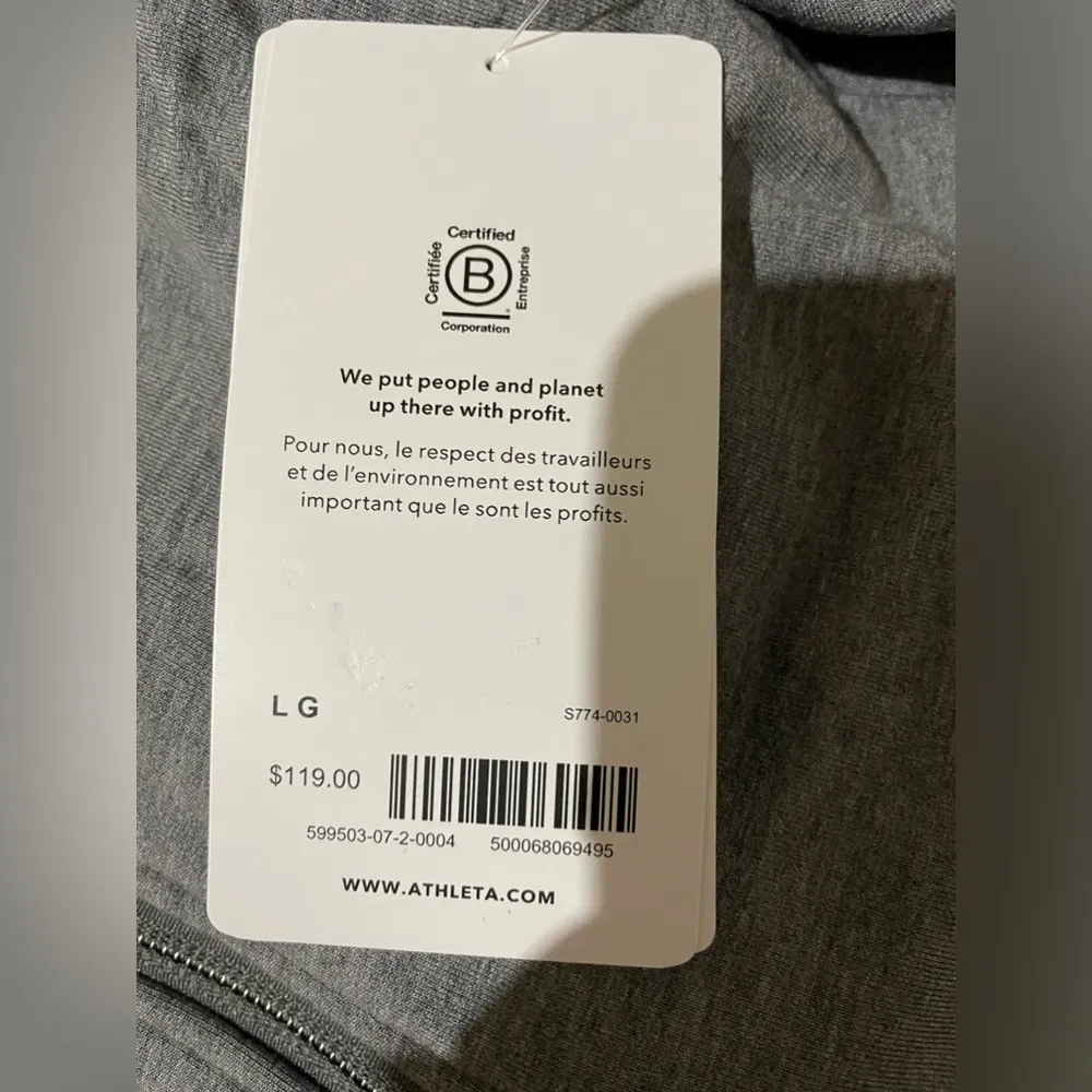 NWT Athleta Balance Hoodie Sweatshirt Full Zipper Grey Size Large - Image 8