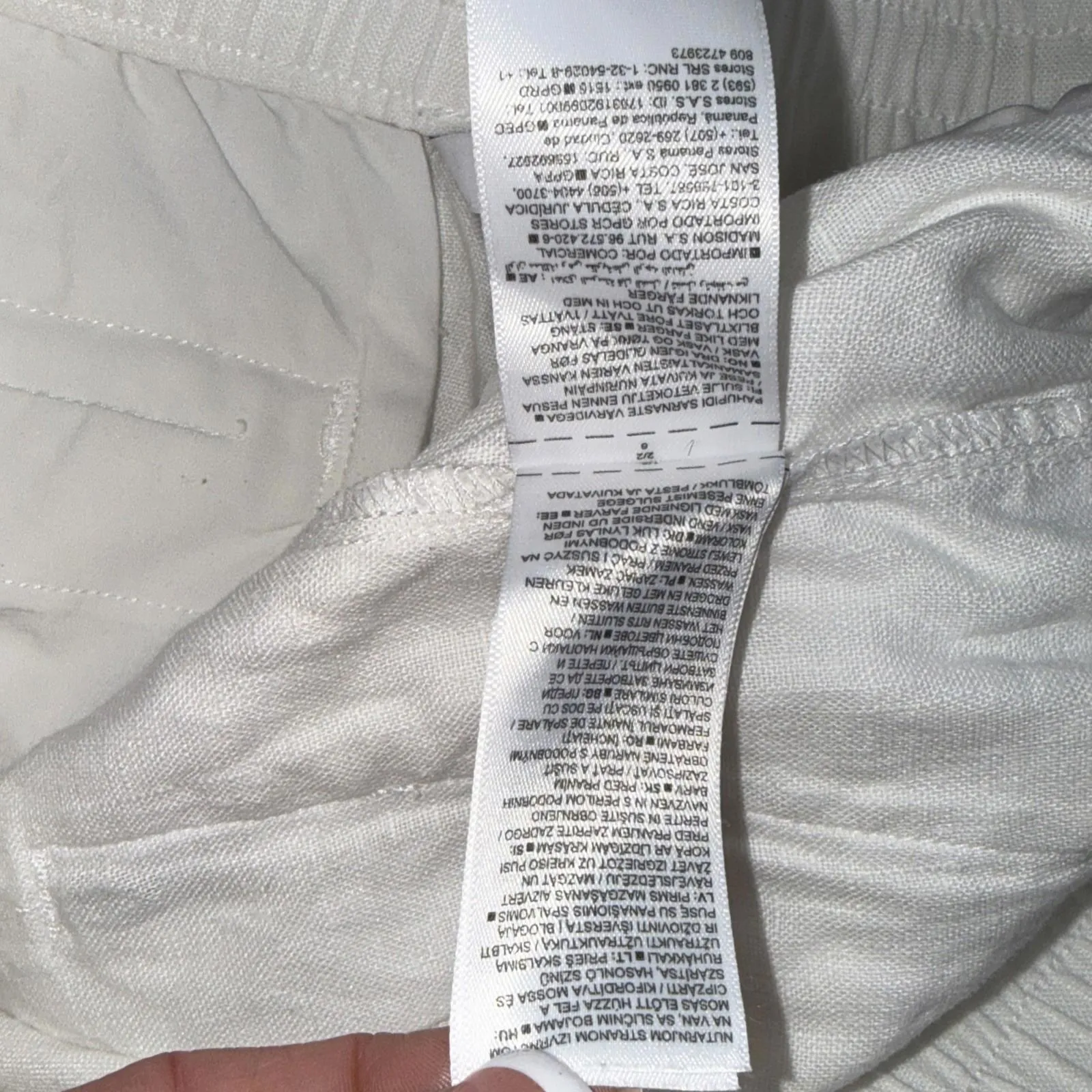 Athleta Cabo Linen Wide Leg White Elastic Minimalist Old Money Relaxed Pants 8 - Image 8