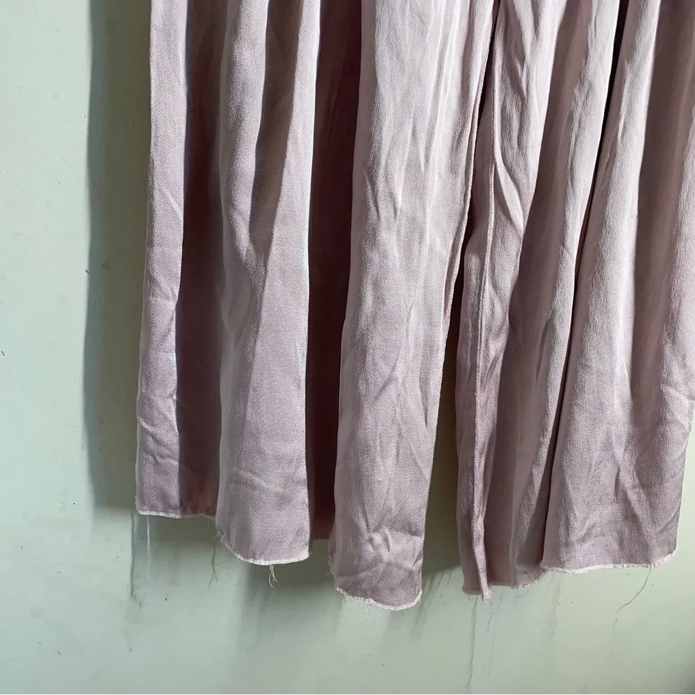 Raquel Allegra Silk Satin Cami Wide Leg Trouser Set Dusty Rose size XS Pink - Image 8