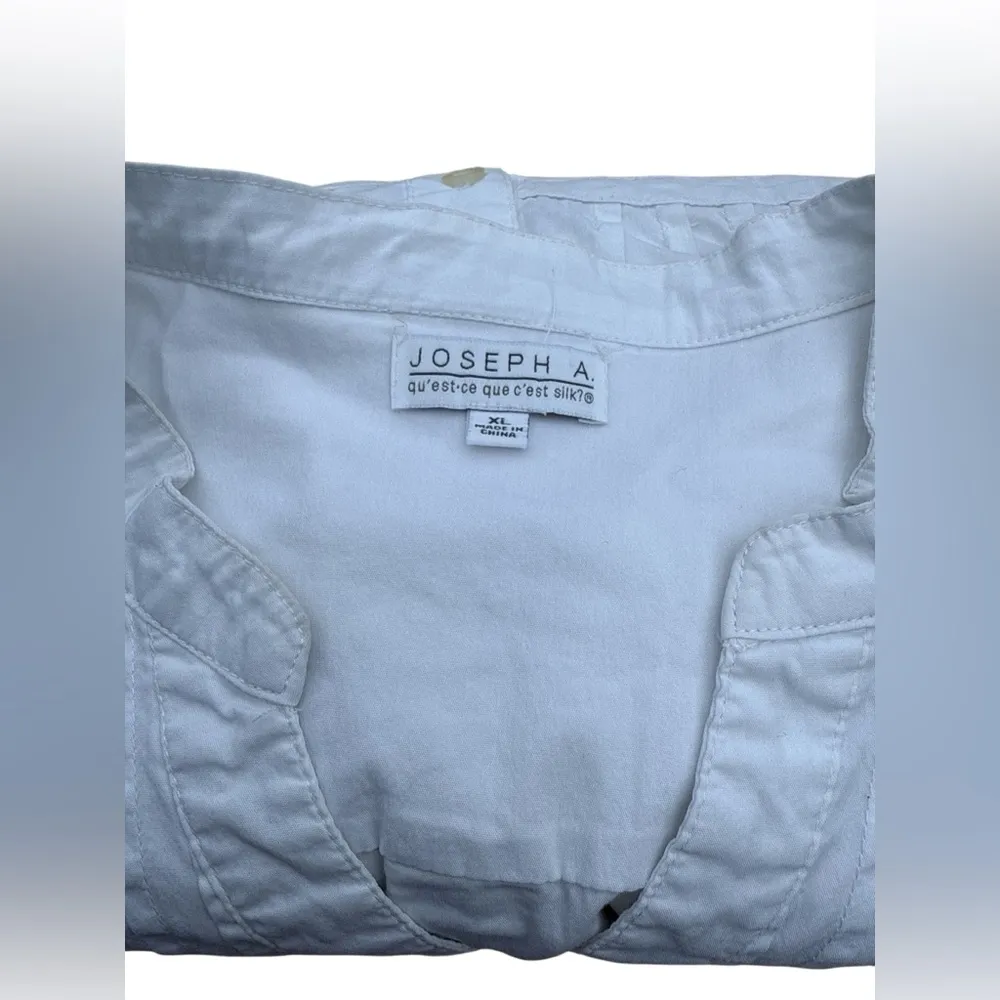 Joseph A White Tunic XL Minimalist Cottagecore Academia Pleated Classic Preppy - Image 9