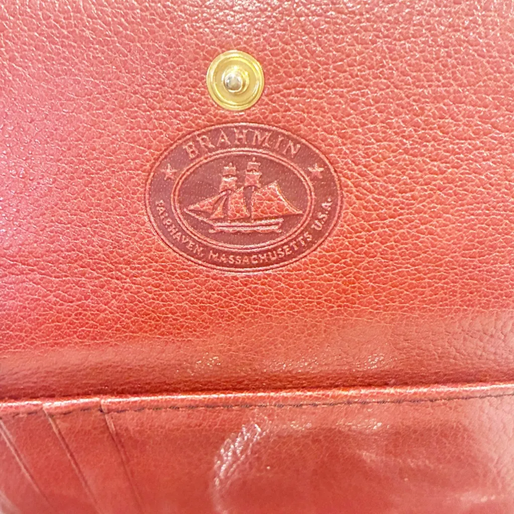 Brahmin Red Soft Leather BiFold Snap Multi Card Slot Wallet - Image 4