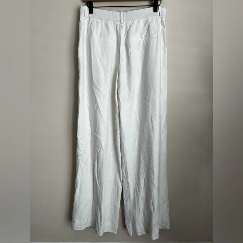 white Sloane Low Rise Tailored Linen Blend Pant wedding 28 6 - Image 2