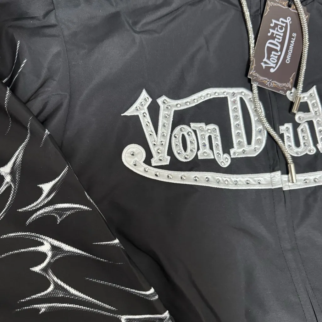 New Von Dutch women’s  Black windbreaker / jacket size medium - Image 2