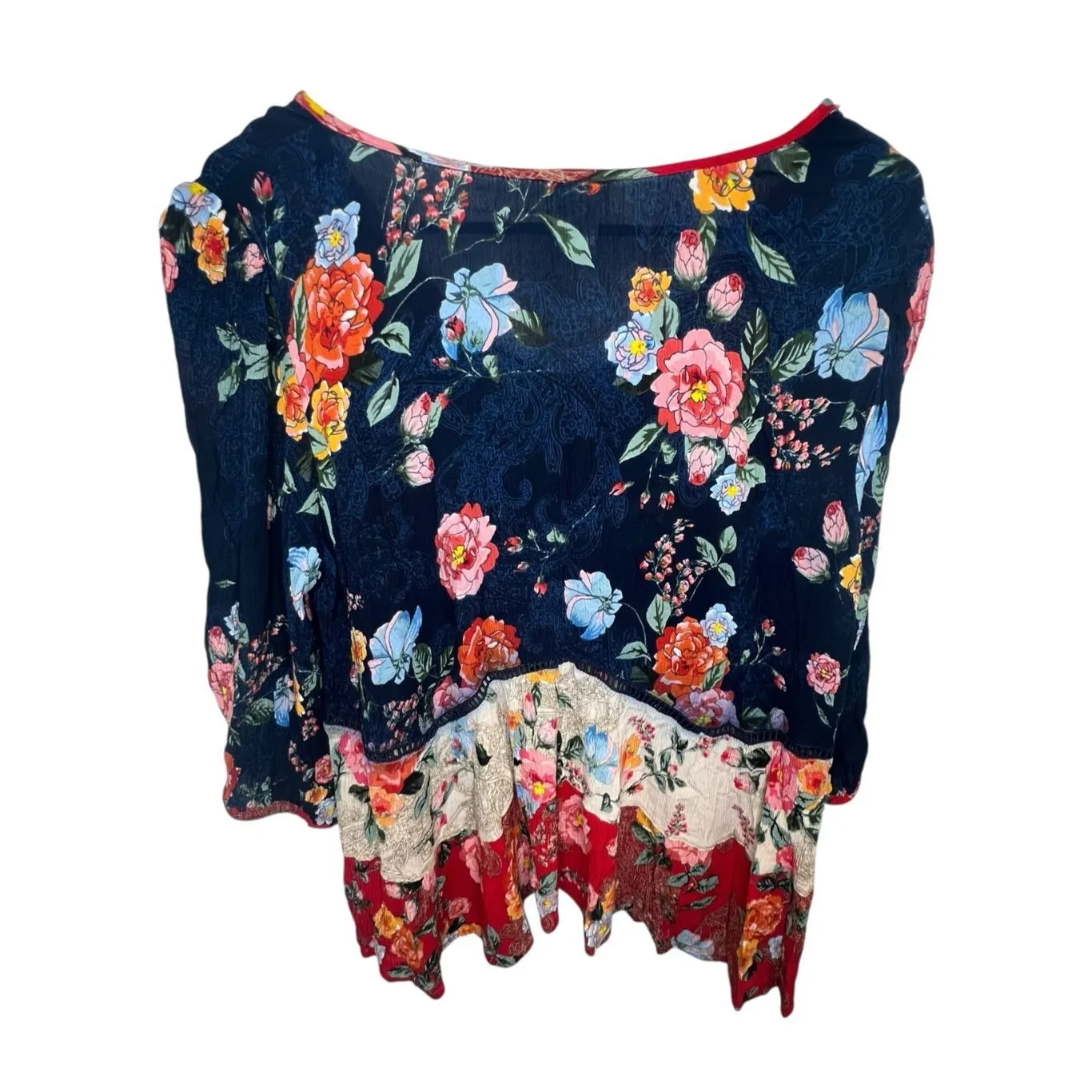 Bila Boho Colorful Floral Pattern Long Sleeve V - Image 5