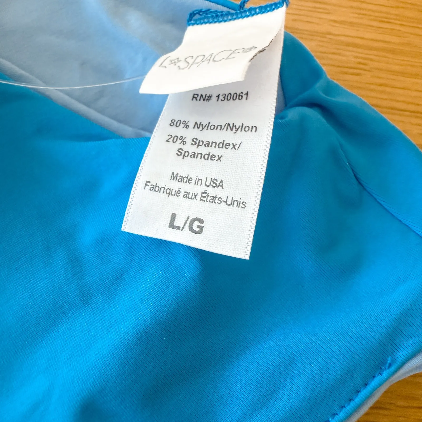 L Space Bikini Top Womens Sz Lge Blue One Wave Reversible Sporty Chic Beach NWT Size L - Image 6