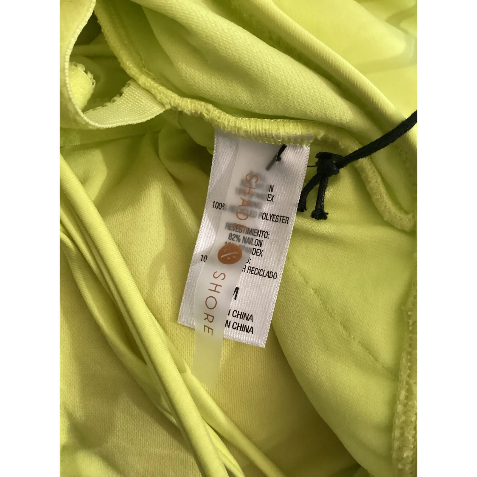 Shade Shore Neon Yellow High Leg Cheeky One Piece Swimsuit Size Medium - Image 4