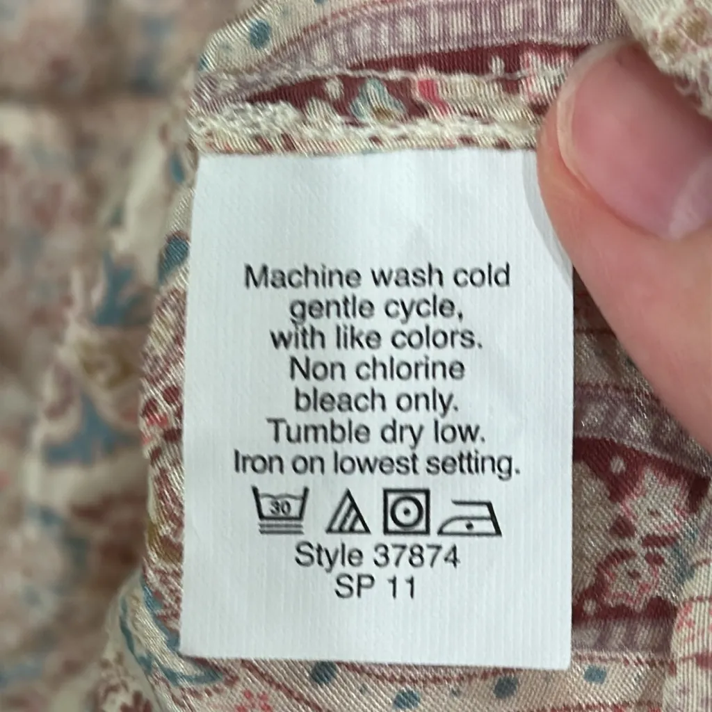 J. Crew Women’s The Perfect Shirt Silk/Cotton Long Sleeve Paisley Button Up sz 6 - Image 9