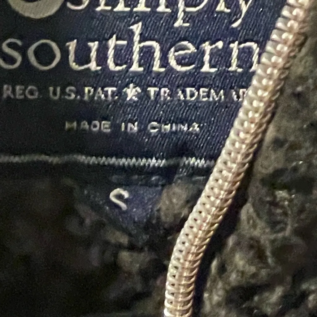 Simply Southern Black Fleece Pullover Quarter Zip embroidered initials - Image 3