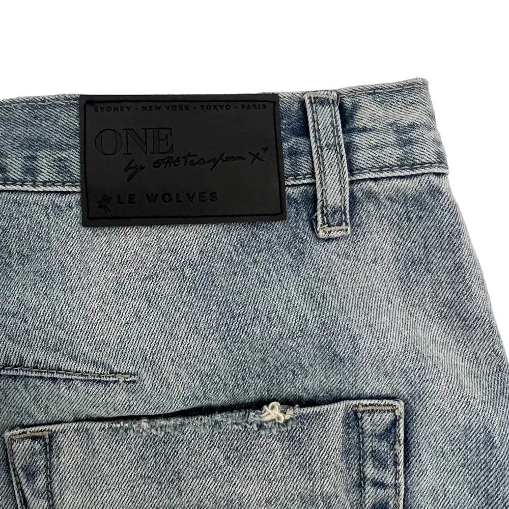 One Teaspoon Le Wolves Distressed Cutoff Jean Shorts High Rise Size 24 US 2 NEW - Image 7